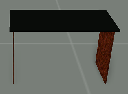 Bureau en bois avec plateau noir