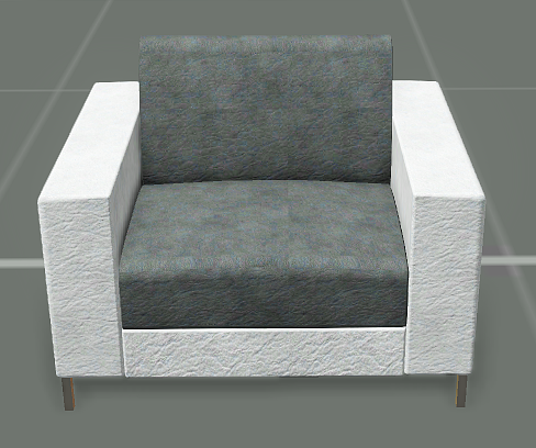 Fauteuil en cuir blanc et gris
