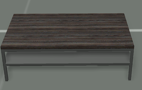 Petite table basse bois foncé