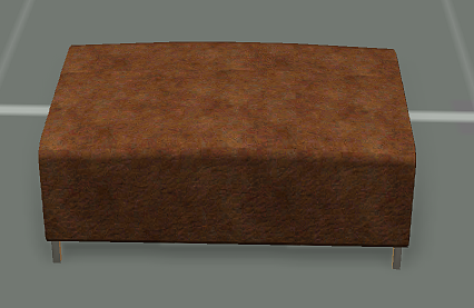 Pouf en cuir brun