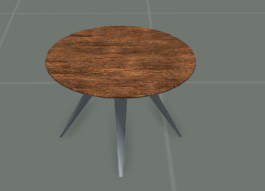 Table ronde en chêne support